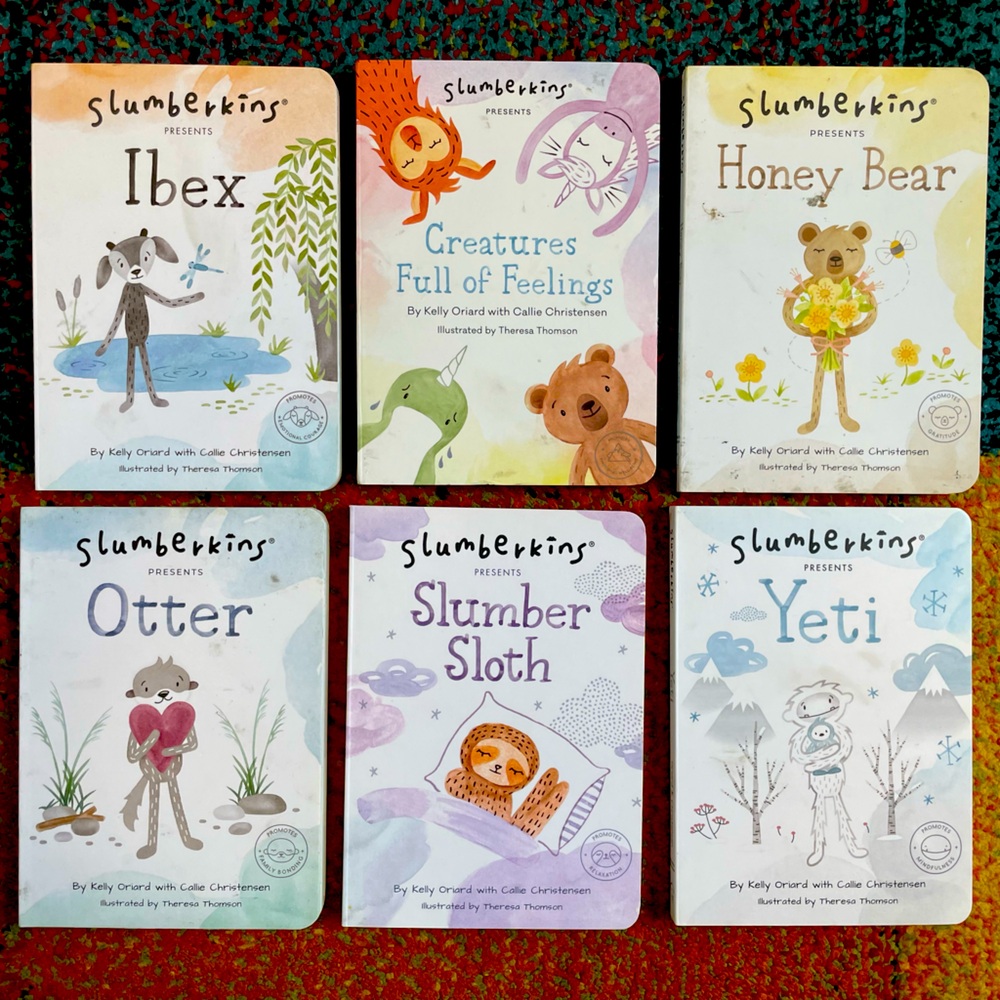 Slumberkins Kids Books Set of 6 Lot Emotions Girl Boy Board Book Baby Toddler